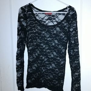Black sheer lace top